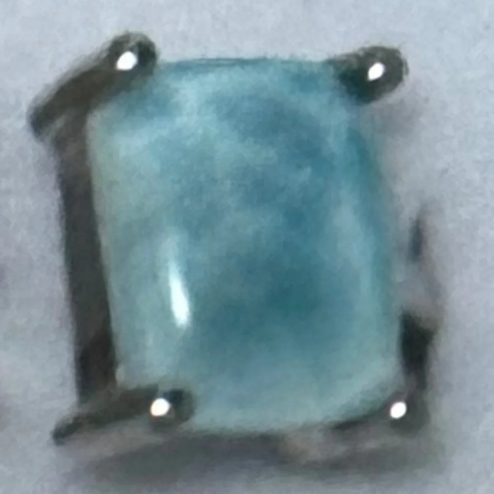 925 Sterling Silver Ring & 3 Larimar Stones in different shapes. - Picture 8 of 10